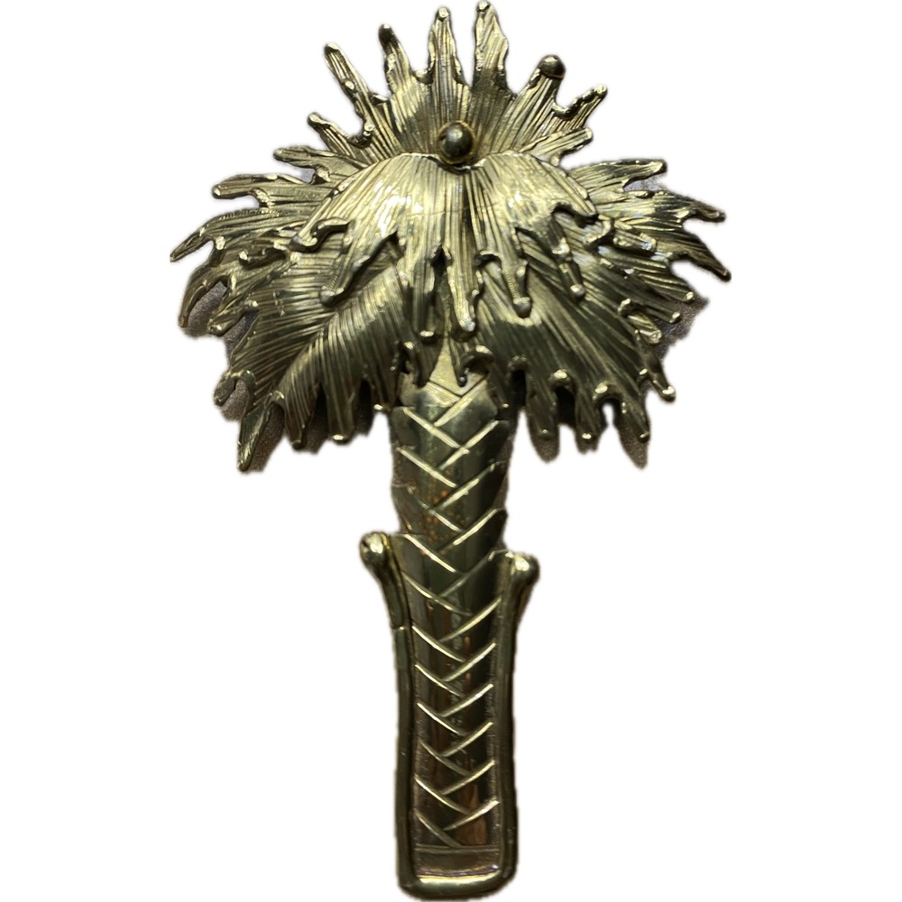 Vintage IXEL Gold Tone Palm Tree Brooch-Pendant loop Tropical Botanical Pin